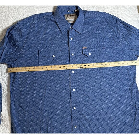 Rafter-C ProFlex45 Western Long Sleeve Pearl Snap - 2XL Blue Cross/X Design - Picture 10 of 12